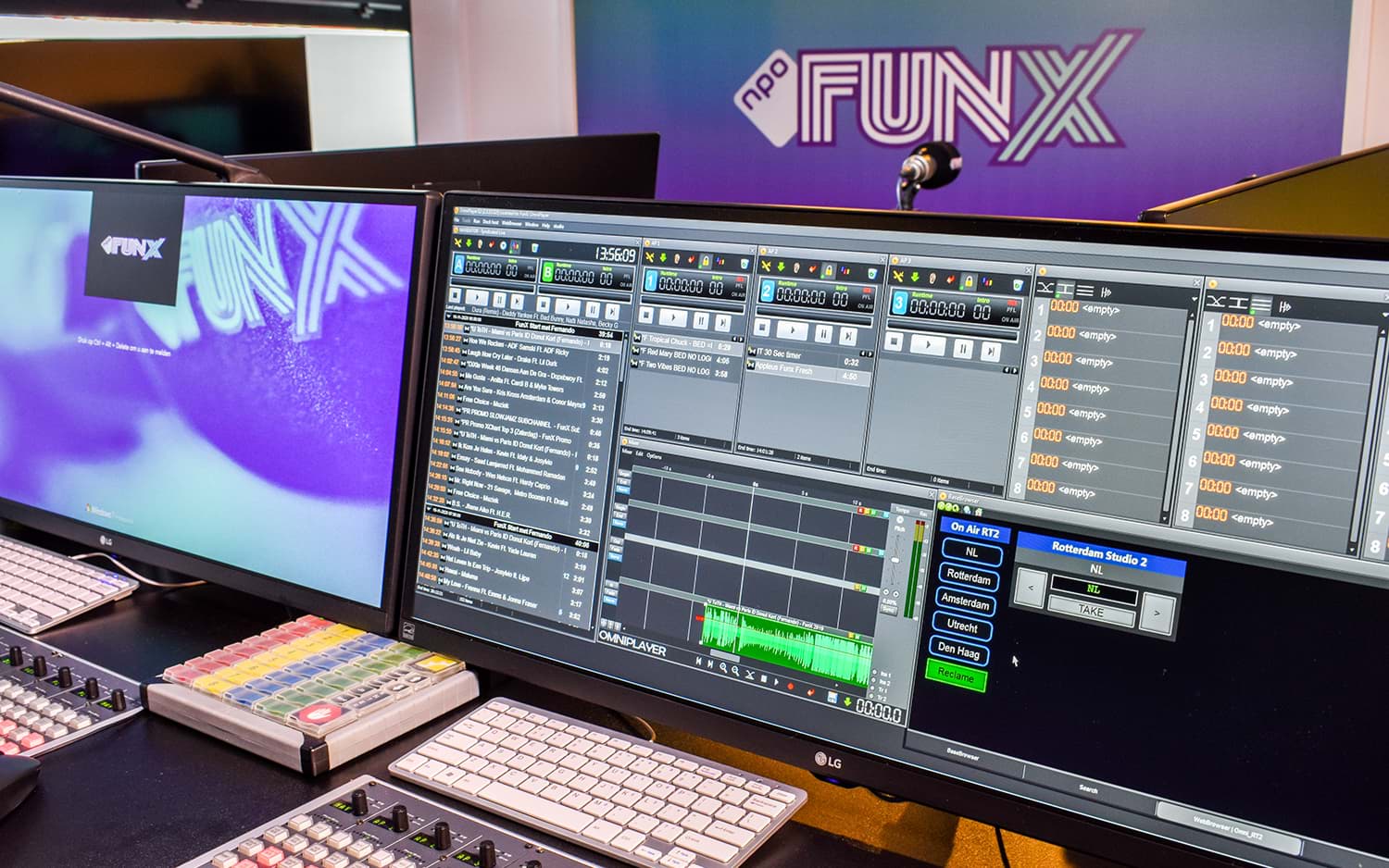De studio van FunX, voorzien met OmniPlayer